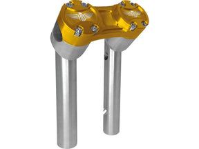 Heinz Bikes 6" Clubstyle Pullback Risers With Gold Clamp Silver 1" Heinz Bikes Default Title
