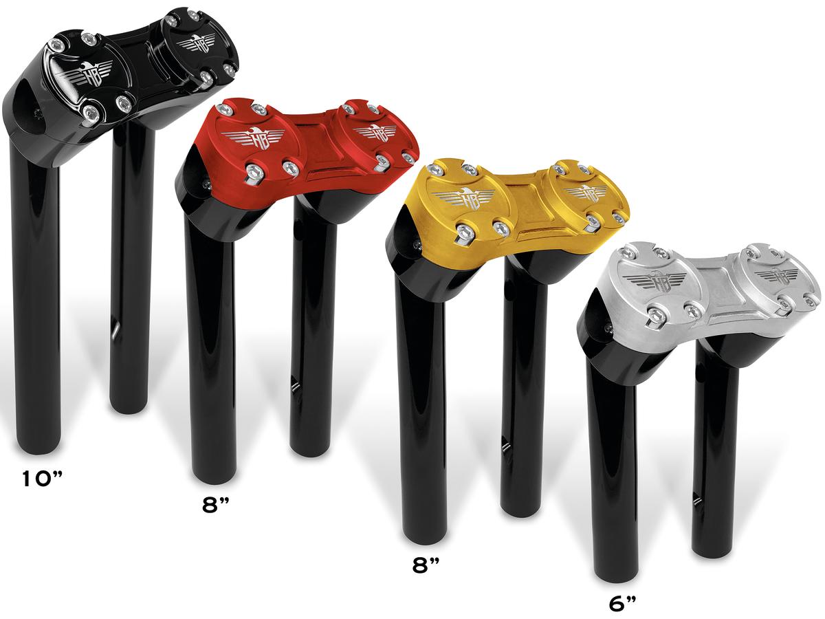 Heinz Bikes 10" Clubstyle Pullback Risers With Silver Clamp Black 1" Heinz Bikes