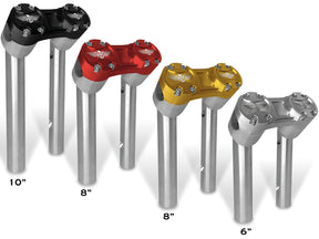 Heinz Bikes 10" Clubstyle Pullback Risers With Gold Clamp Silver 1" Heinz Bikes