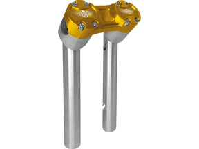 Heinz Bikes 10" Clubstyle Pullback Risers With Gold Clamp Silver 1" Heinz Bikes Default Title