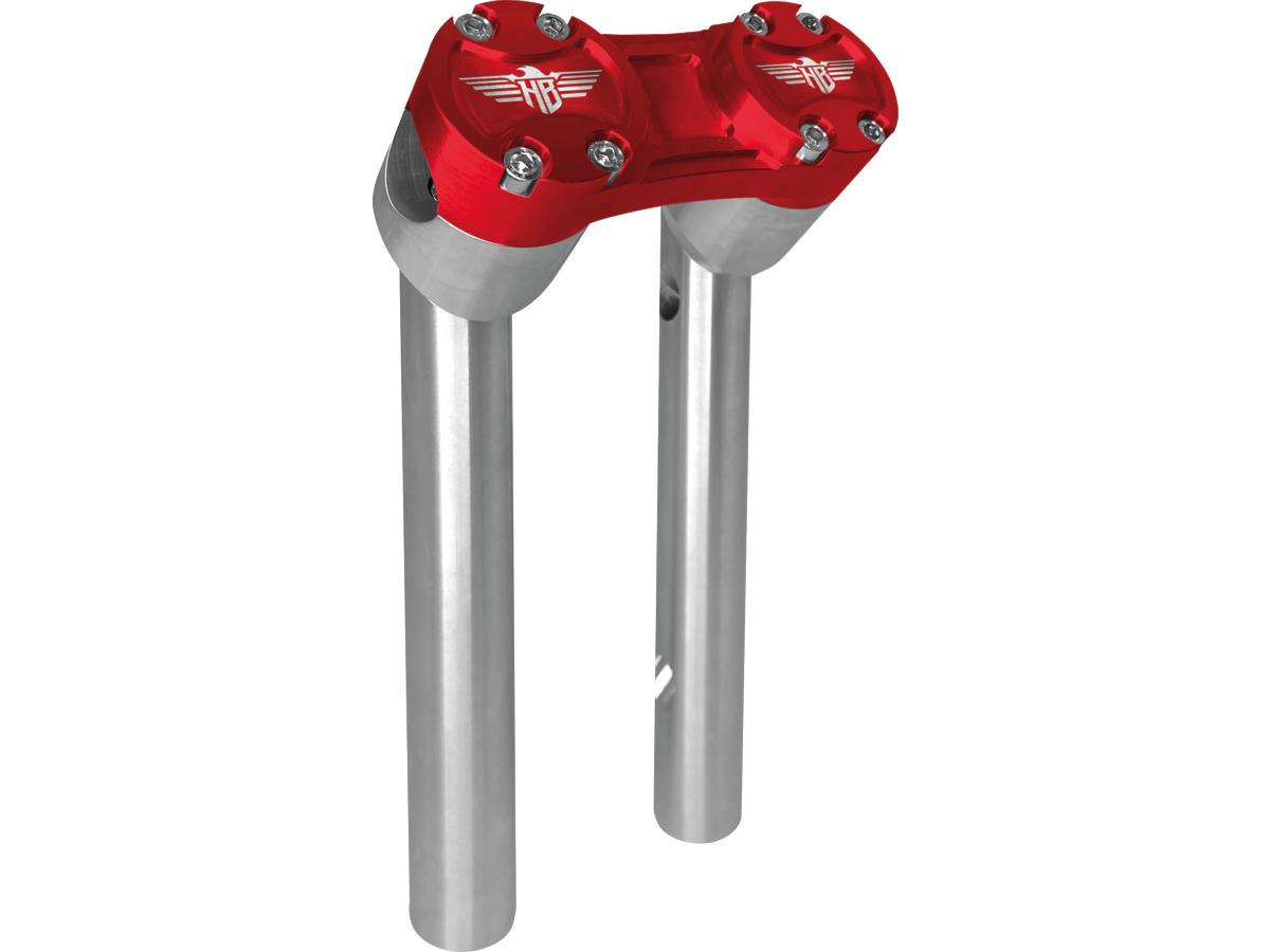 Heinz Bikes 10" Clubstyle Pullback Risers With Red Clamp Silver 1" Heinz Bikes Default Title