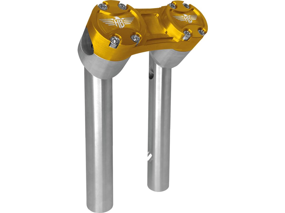 Heinz Bikes 8" Clubstyle Pullback Risers With Gold Clamp Silver 1 1/4" Heinz Bikes Default Title