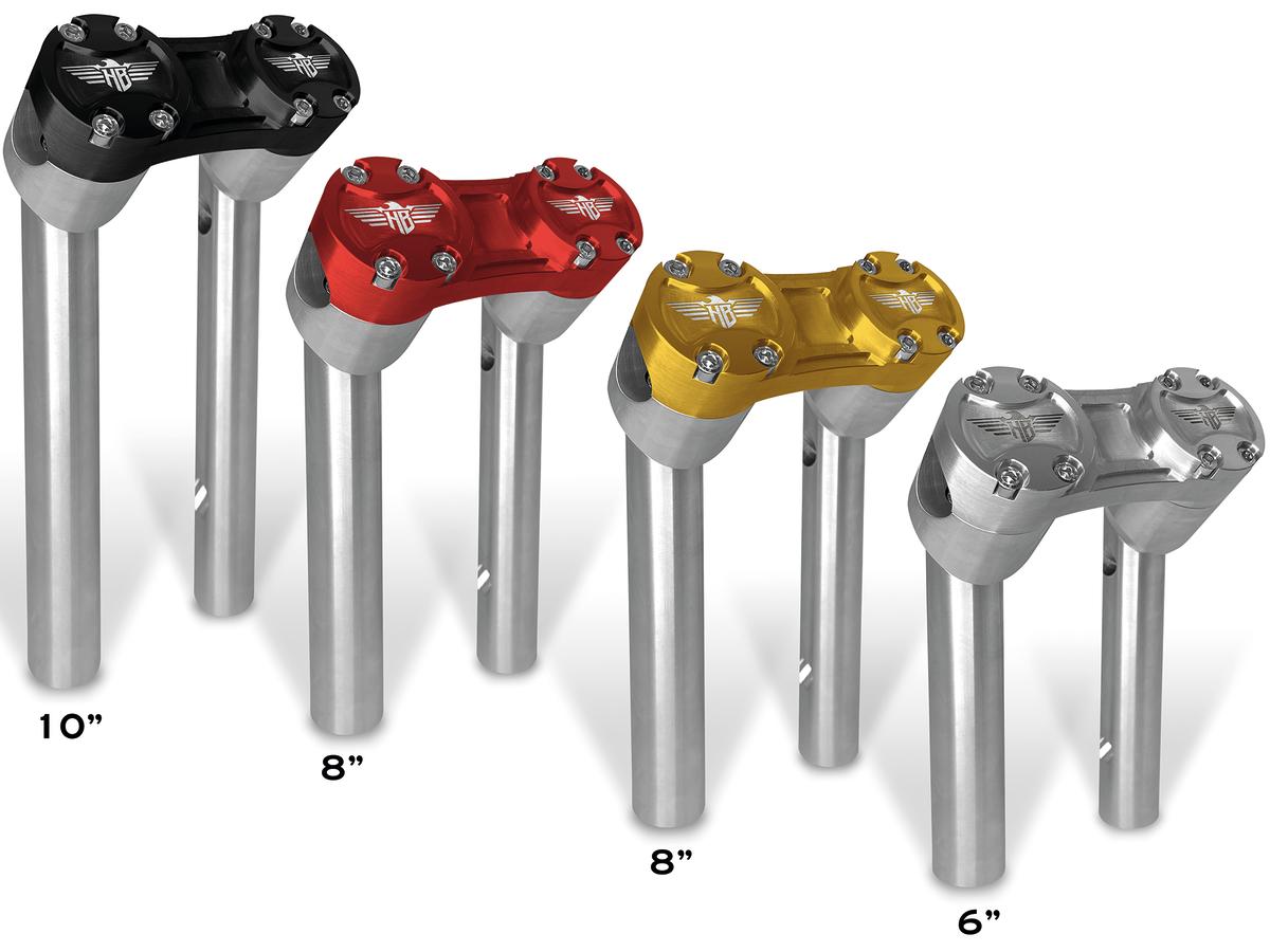 Heinz Bikes 8" Clubstyle Pullback Risers With Gold Clamp Silver 1 1/4" Heinz Bikes
