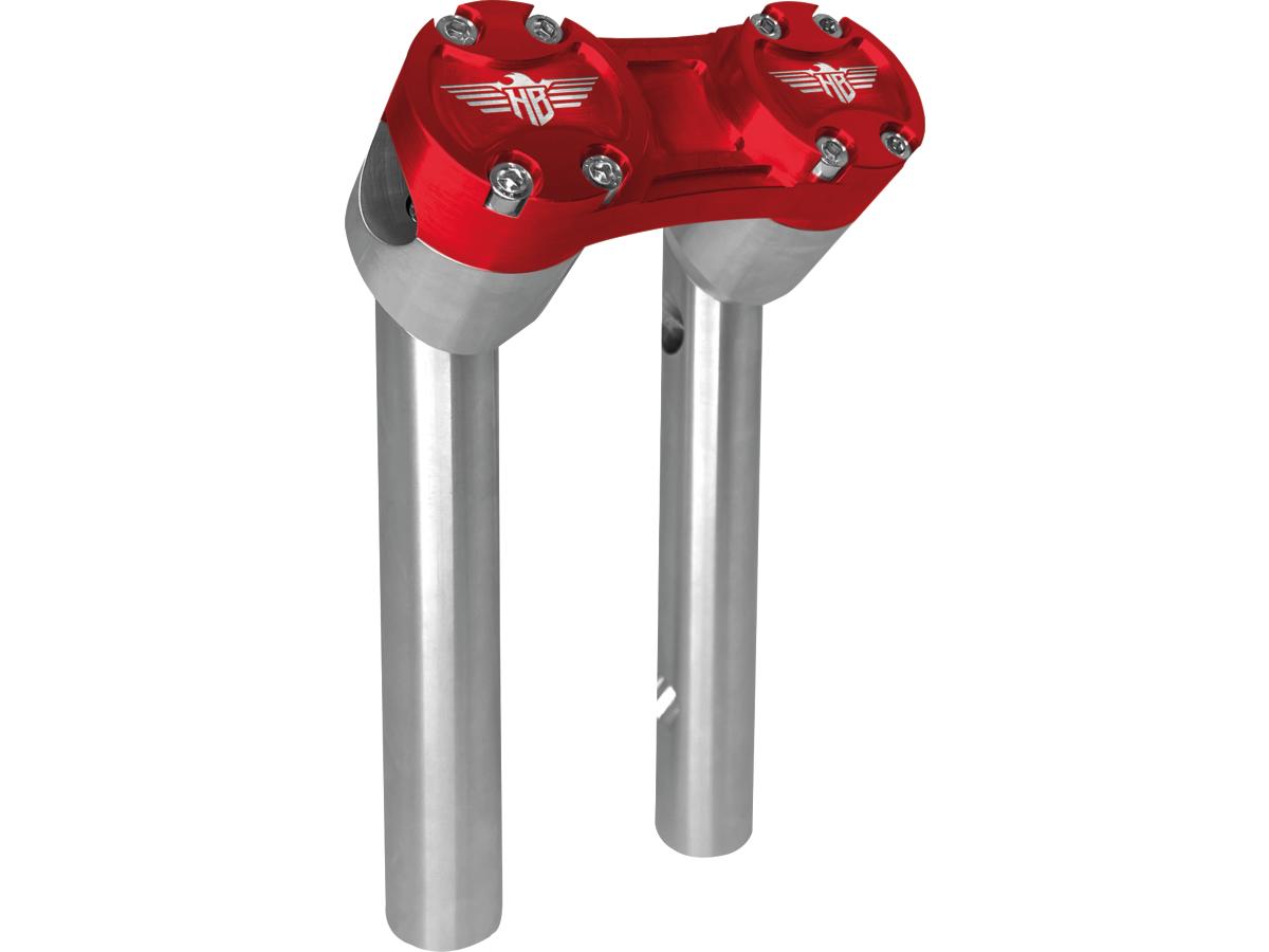 Heinz Bikes 8" Clubstyle Pullback Risers With Red Clamp Silver 1 1/4" Heinz Bikes Default Title