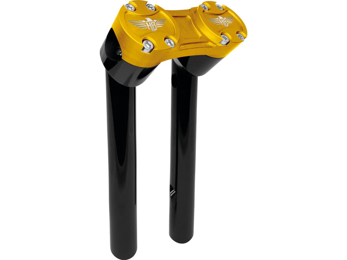 Heinz Bikes 10" Clubstyle Pullback Risers With Gold Clamp Black 1 1/4" Heinz Bikes Default Title