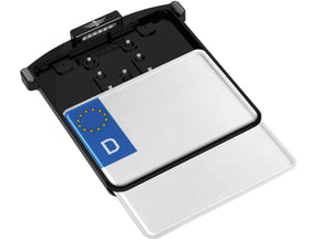 Heinz Bikes All In One Micro License Plate Base Plate 3 In 1 And License Plate Light, Austria Size Black Anodized Heinz Bikes