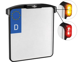 Heinz Bikes All In One Micro License Plate Base Plate 3 In 1 And License Plate Light, Austria Size Black Anodized Heinz Bikes
