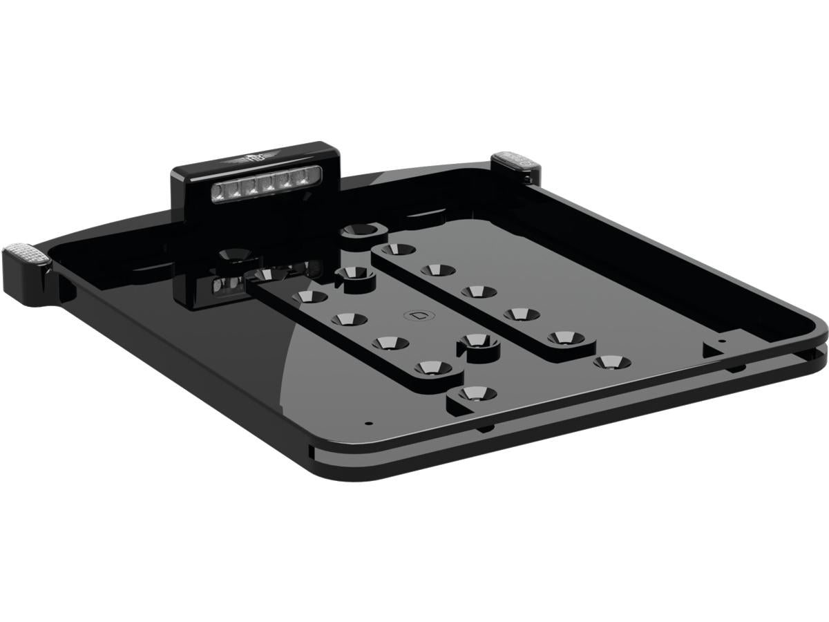 Heinz Bikes All In One Micro License Plate Base Plate 3 In 1 And License Plate Light, Austria Size Black Anodized Heinz Bikes