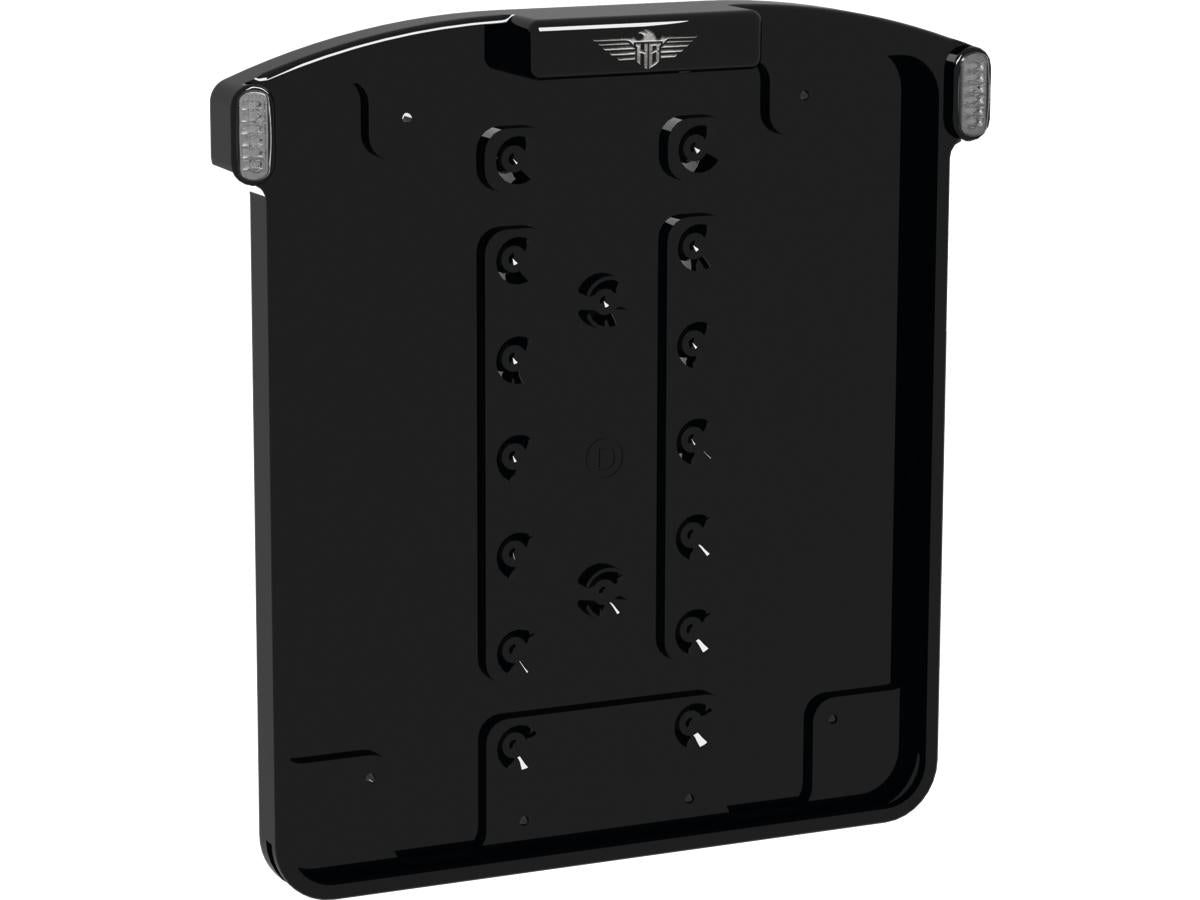 Heinz Bikes All In One Micro License Plate Base Plate 3 In 1 And License Plate Light, Austria Size Black Anodized Heinz Bikes