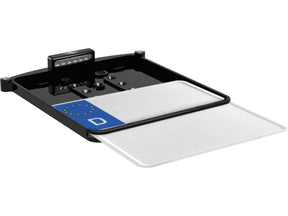 Heinz Bikes All In One Nano License Plate Base Plate 3 In 1 And License Plate Light, German Size 200x180mm Black Anodized Heinz Bikes