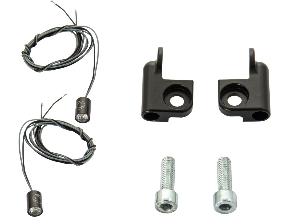 Ricks Motorcycles Handlebar Side Mount Turn Signals For Sportster S Black Black Powder Coated Clear Led Ricks Motorcycles