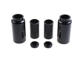 Cult Werk 6 Piece Fork Covers With Lower Fork Aluminum Covers Mid Version, With Cult Werk Logo, With Oem Turnsignals And Relocated Oem Headlamp Mask Gloss Black Powder Coated Cult Werk