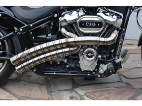 Bsl Rainbow Down Under Snake On The Road Exhaust System , Raw Smooth Heat Shield, Polished Smooth End Cap, Outline 70 Mm Bsl Default Title