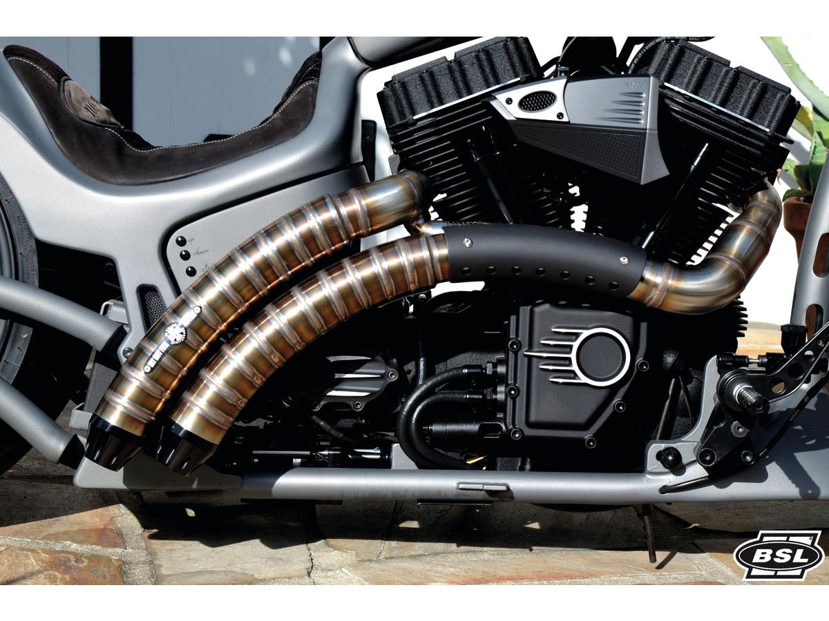 Bsl Rainbow V2 Snake On The Road Exhaust System , Black Hole Heat Shield, Black Smith And Listen End Cap, Outline 2,5" Bsl Default Title