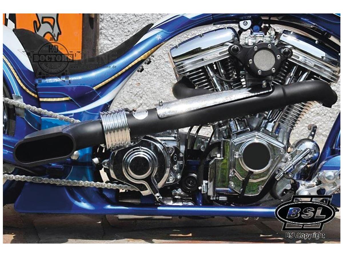 Bsl Scale Drager Exhaust System , Polished Smooth Heat Shield, Polished Smooth End Cap, Black 2,5" Bsl Default Title