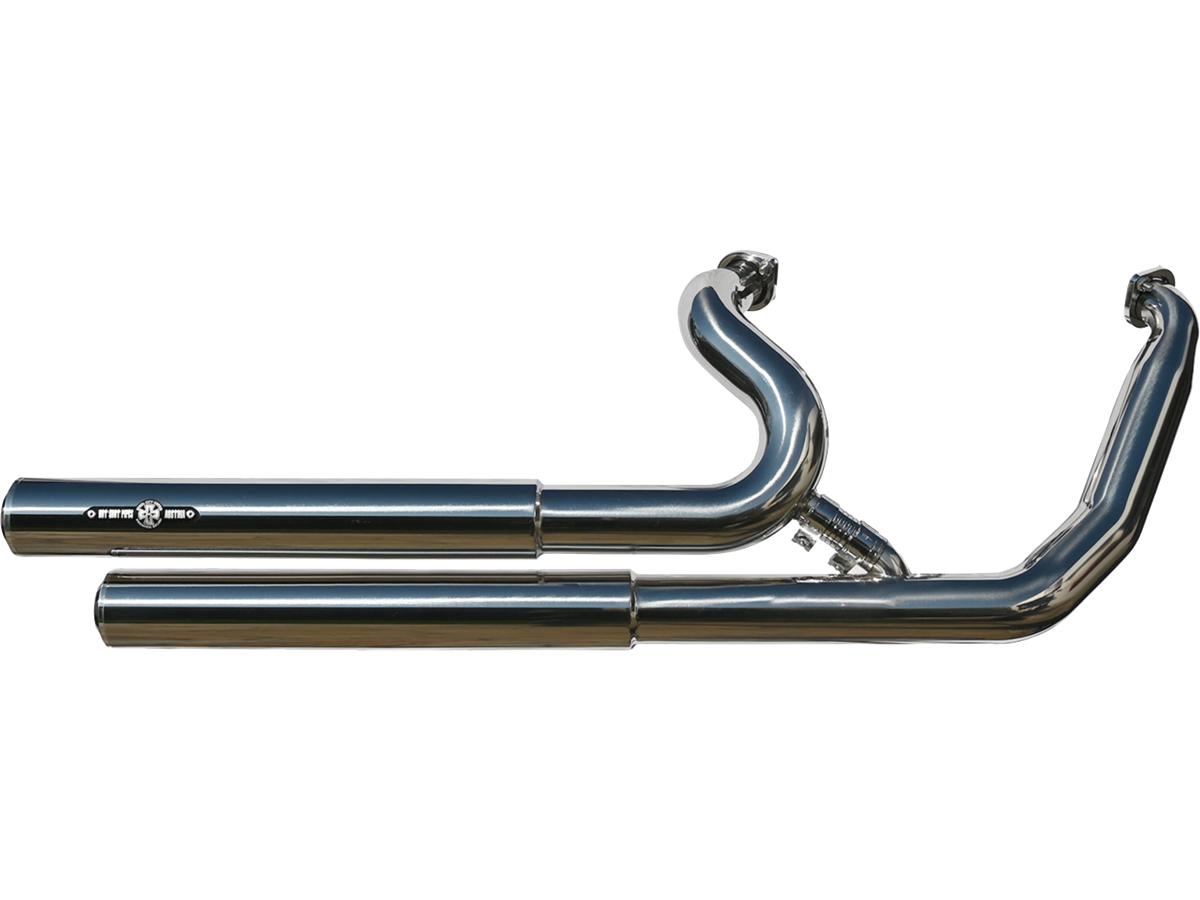 Bsl Top Chopp Staggered Floorboard Exhaust System , Without Heat Shield, Polished Smooth End Cap, Polished 2,5" Bsl Default Title