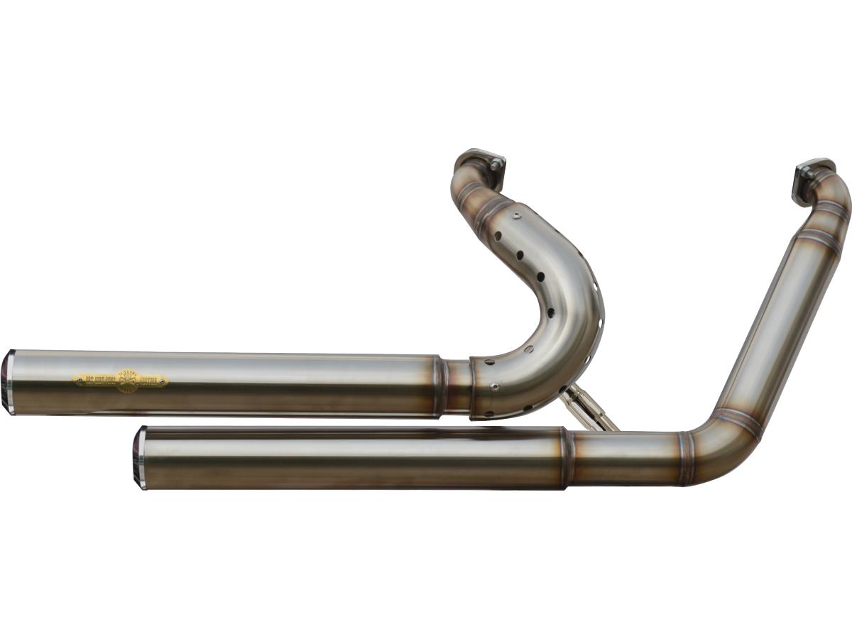 Bsl Top Chopp Staggered Exhaust System , Raw Hole Heat Shield, Polished Smooth End Cap, Outline 2,5" Bsl Default Title