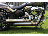 Bsl Top Chopp Staggered Forward Control Exhaust System , Raw Hole Heat Shield, Polished Smooth End Cap, Outline 2,5" Bsl Default Title