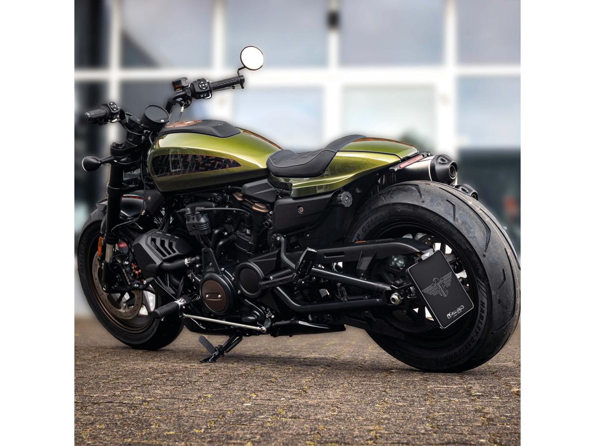 Heinz Bikes Side Mount License Plate Kit Italy Specification 177x177mm Black Anodized Heinz Bikes