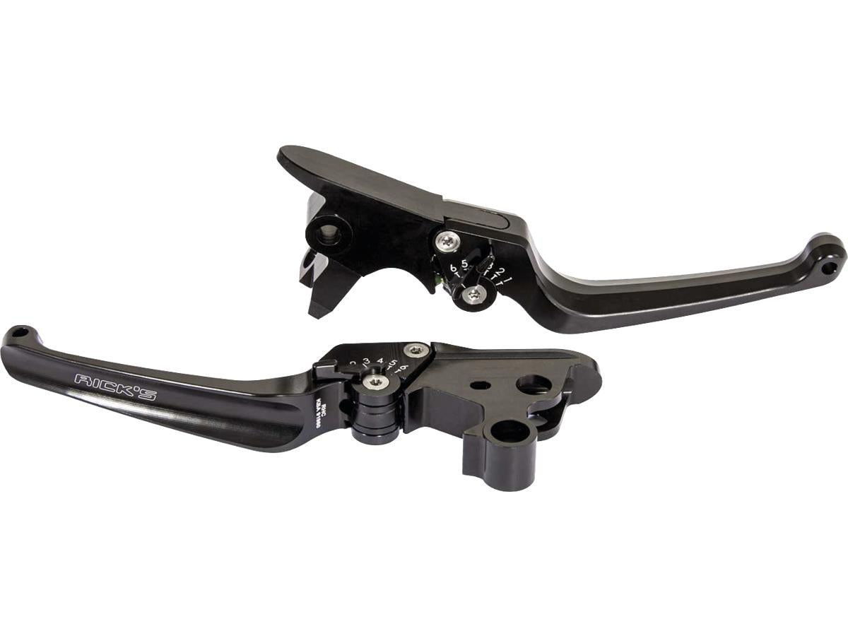 Ricks Motorcycles Classic Adjustable Brake And Clutch Lever Kit Black Anodized Cable Clutch Ricks Motorcycles Default Title