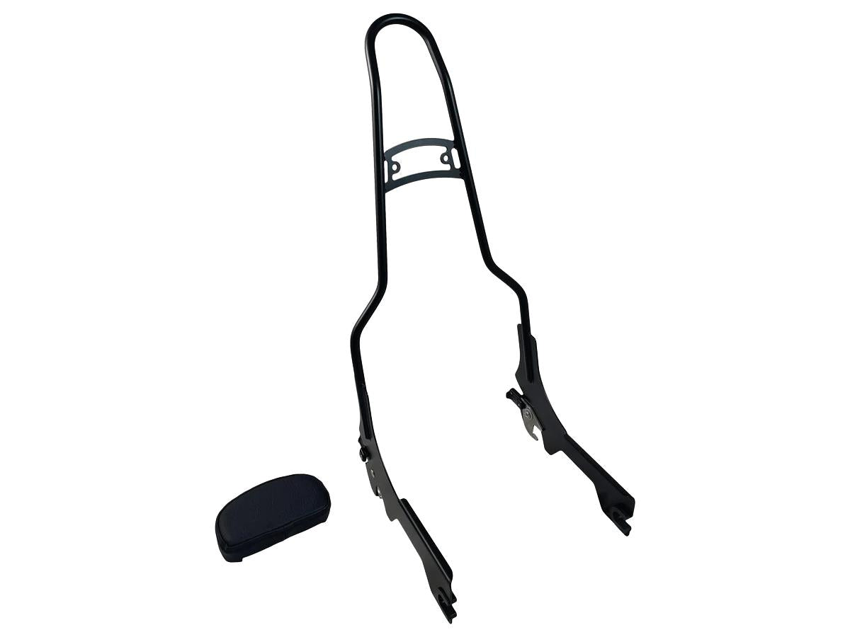Motherwell 23" Quick Release Sissy Bar With Pad Gloss Black Powder Coated Motherwell