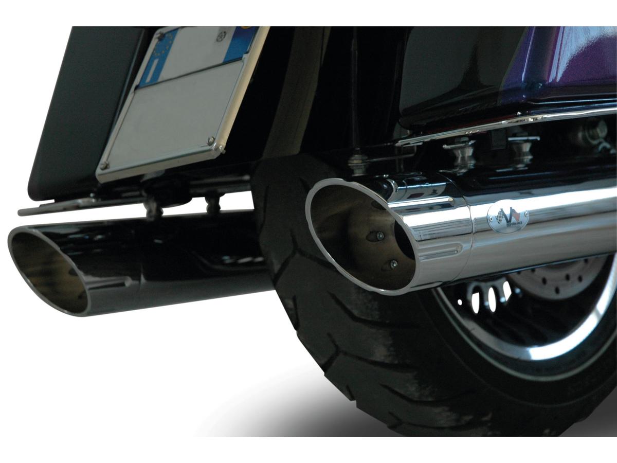 V Performance Double Slip On Muffler Set Endcap Banger Chrome V Performance