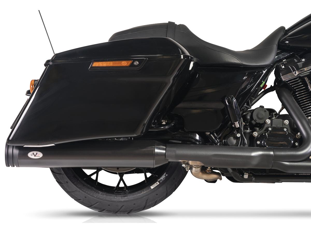 V Performance Double Slip On Muffler Set Endcap Double Ring Black Ceramic Coated V Performance