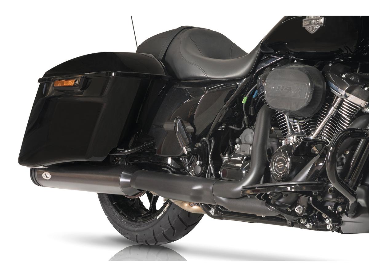 V Performance Double Slip On Muffler Set Endcap Double Ring Black Ceramic Coated V Performance