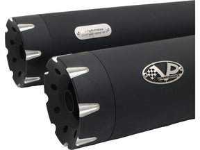 V Performance Double Slip On Muffler Set Endcap Revolver Black Ceramic Coated V Performance