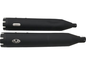 V Performance Double Slip On Muffler Set Endcap Revolver Black Ceramic Coated V Performance Default Title