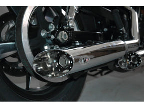 V Performance Double Slip On Muffler Set Endcap Slash Cut Chrome V Performance