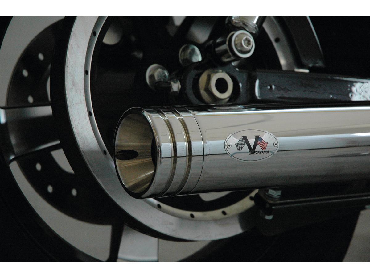 V Performance Double Slip On Muffler Set Endcap Double Ring Chrome V Performance Default Title