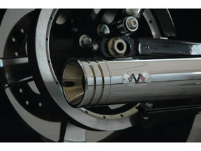 V Performance Double Slip On Muffler Set Endcap Double Ring Chrome V Performance Default Title