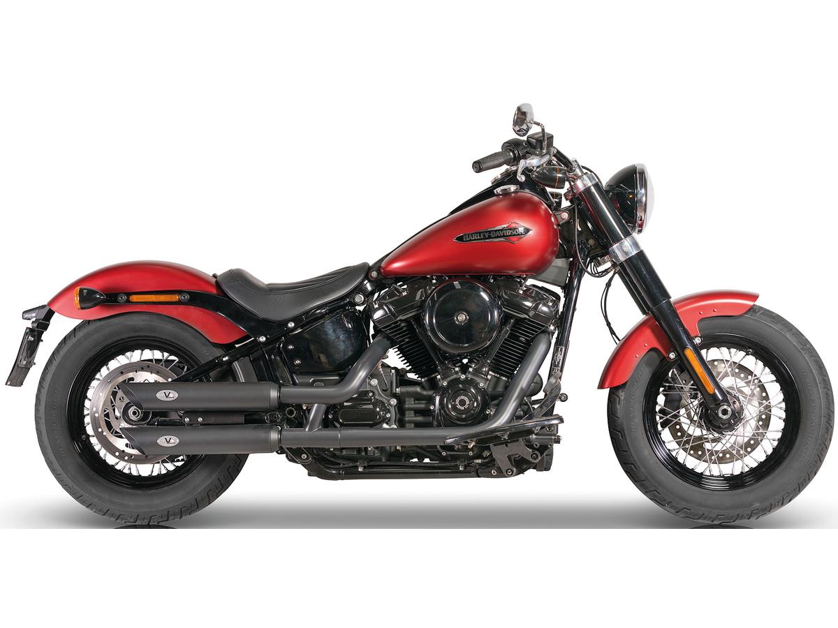 V Performance Double Slip On Muffler Set Endcap Slash Cut Chrome V Performance
