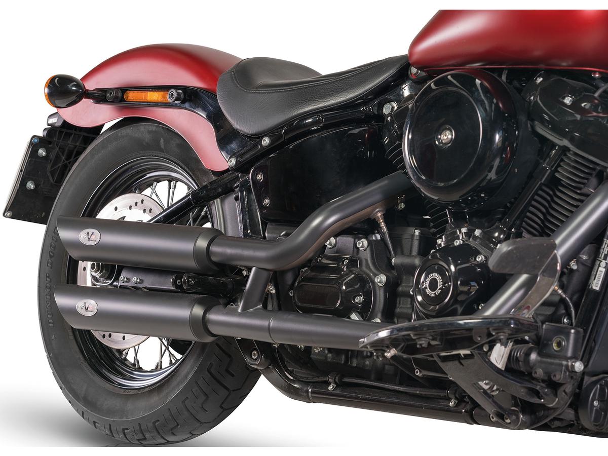 V Performance Double Slip On Muffler Set Endcap Slash Cut Chrome V Performance