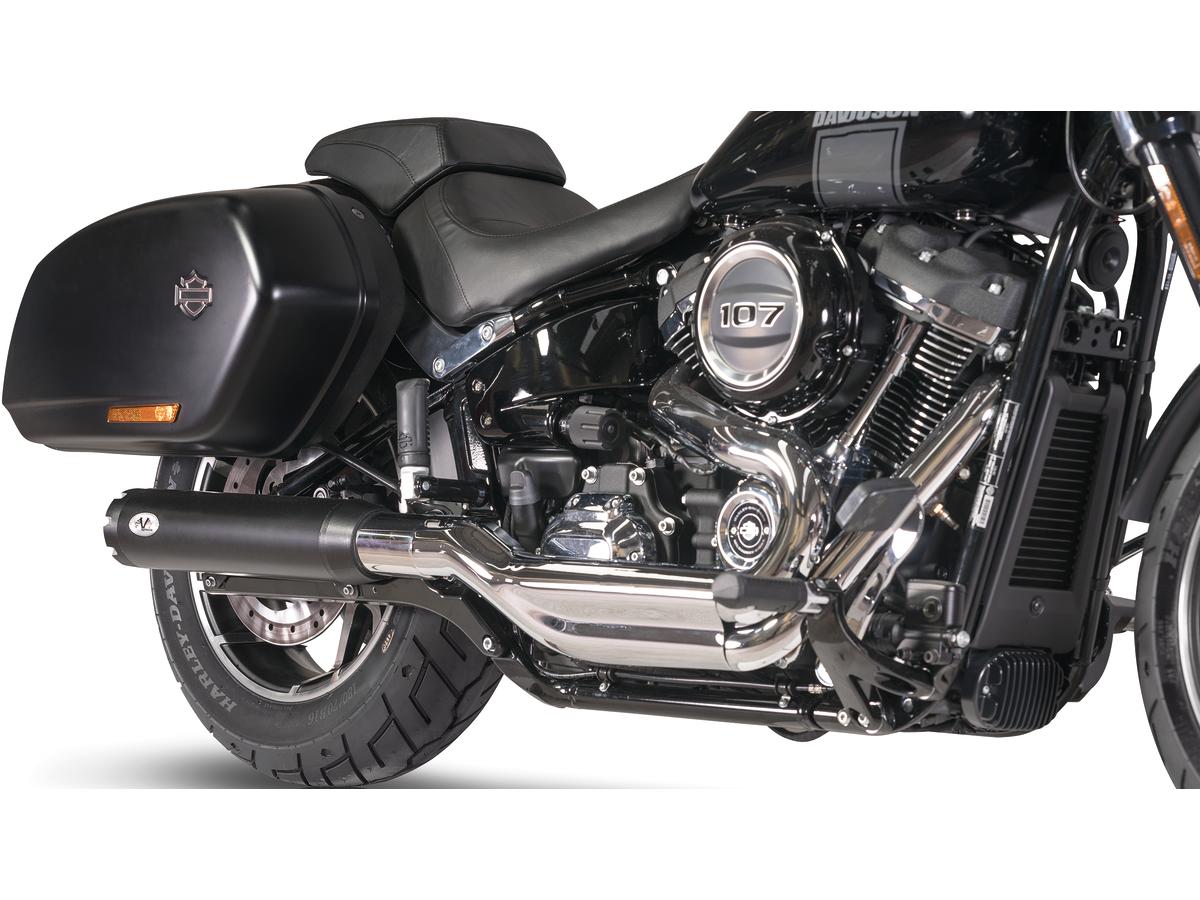 V Performance Single Slip On Muffler Set Black Cut Revolver End Cap Black Ceramic Coated V Performance