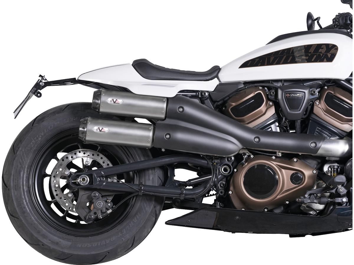 V Performance 2 In 2 Muffler Set For Sportster S Models Endcap Tracker Carbon Satin V Performance