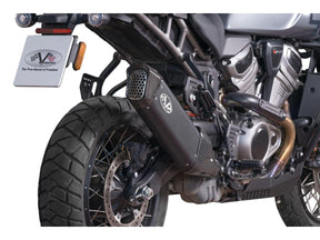 V Performance Single Slip On Muffler For Pan America Models Carbon Fiber Endcap Black Ceramic Coated V Performance