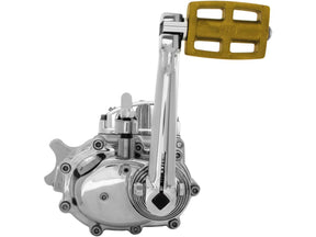 Baker Drivetrain 6 Into 4 70 Early 84 Complete Transmission With Ear, Standard Shift Pattern Raw Case, Mechanical Kicker Cover, Bearing Doors And Top Covers Aluminium Polished Cable Clutch Baker Drivetrain