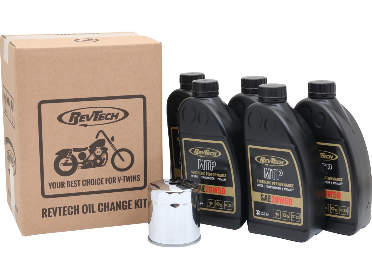 Rev Tech Synthetic Performance Mtp 4 L Sae20 W50 Engine Oil Change Kit Chrome Oil Filter Rev Tech Default Title