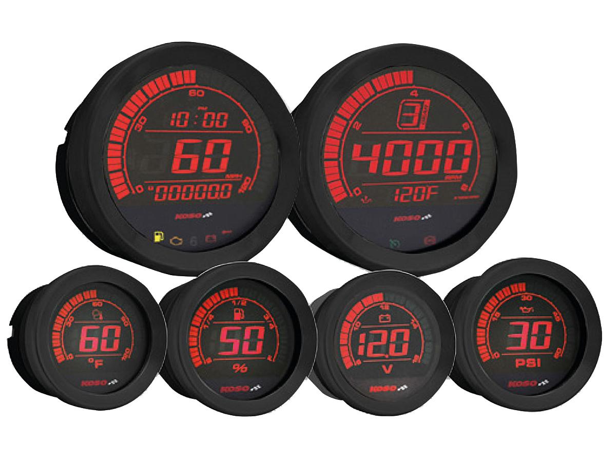 Koso Hd 02 6 Meter Instrument Kit Dual Color Changable Display (Red And Blue) Black Koso Default Title
