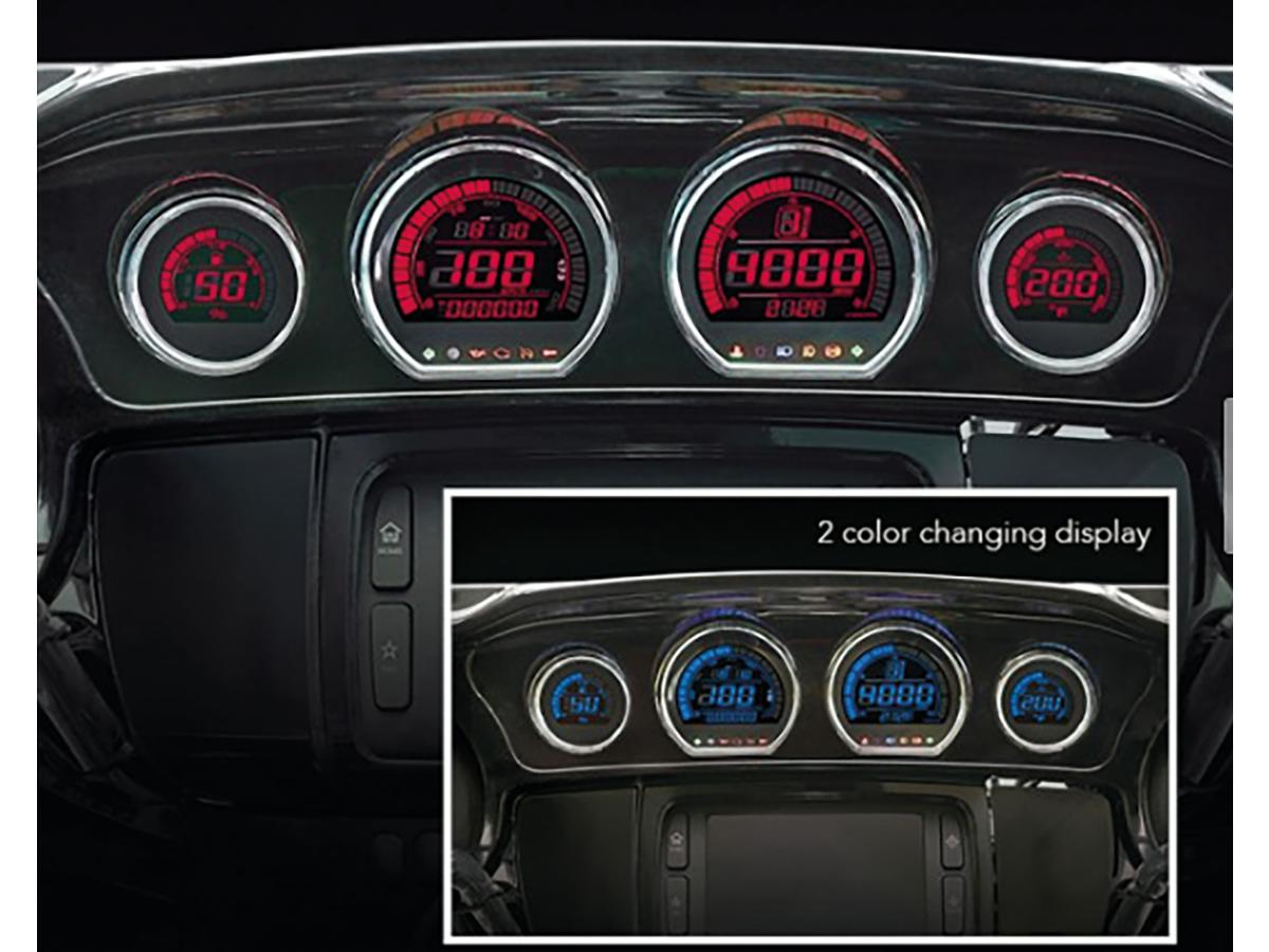 Koso Hd 03 4 Meter Instrument Kit Dual Color Changable Display (Red And Blue) Black Koso Default Title