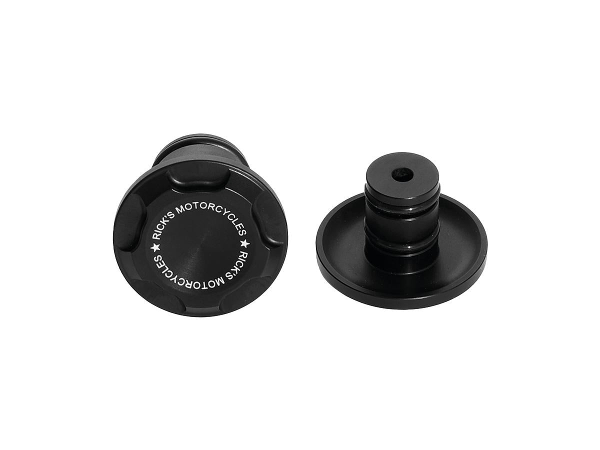 Ricks Motorcycles Premium Front Axle Cover With Ricks Logo Black Satin Ricks Motorcycles