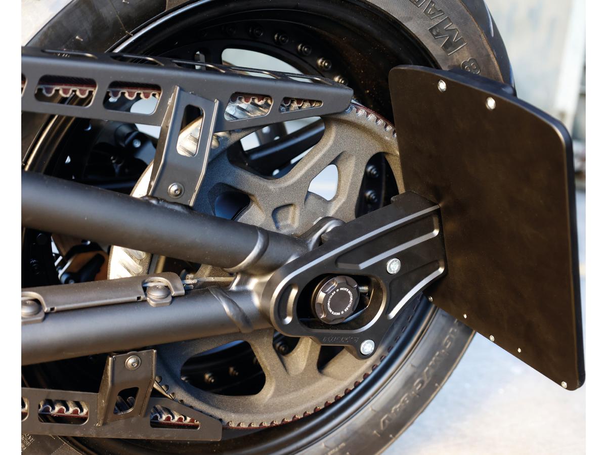 Ricks Motorcycles Premium Rear Axle Cover With Ricks Logo Black Powder Coated Satin Ricks Motorcycles Default Title