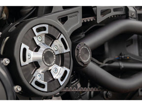Ricks Motorcycles Premium Swing Arm Axle Cover With Ricks Logo Satin Black Powder Coated Ricks Motorcycles