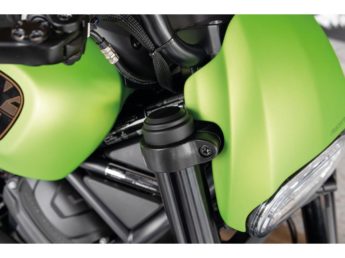 Ricks Motorcycles Upper Fork Stem Cover For Sportster S Smooth, Without Ricks Logo Black Satin Ricks Motorcycles Default Title