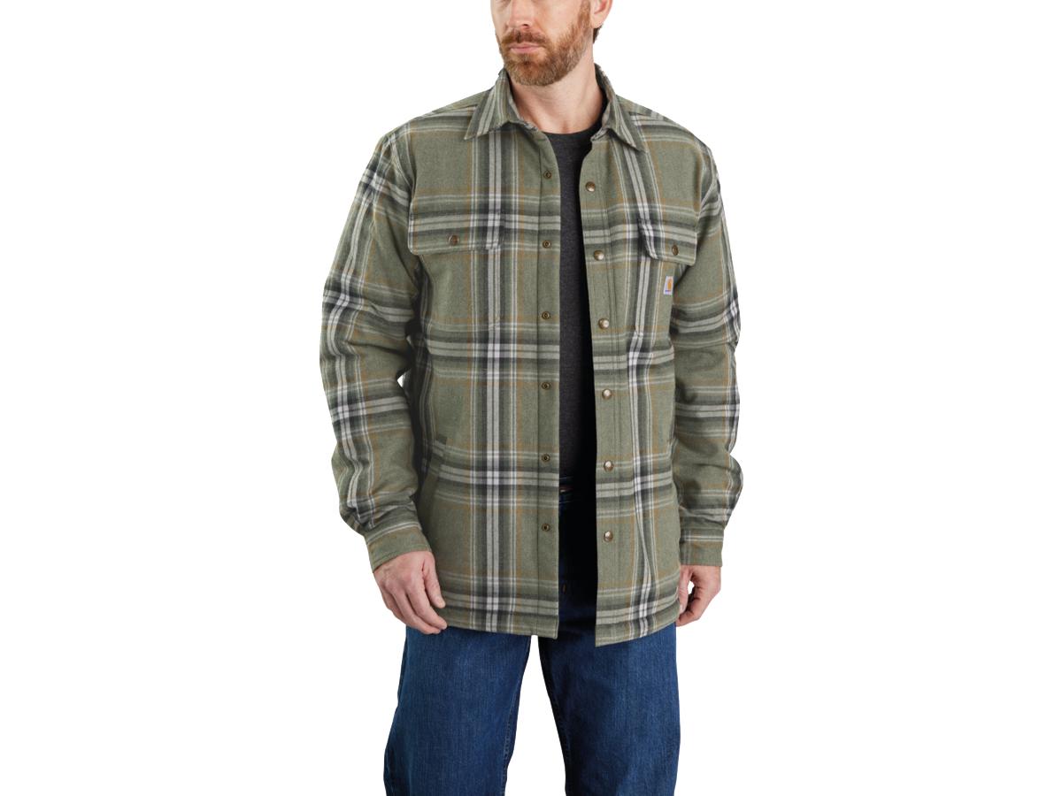 Carhartt Relaxed Fit Heavyweight Flannel Sherpa Lined Dherpe Lined Shirt Jacket Carhartt Default Title