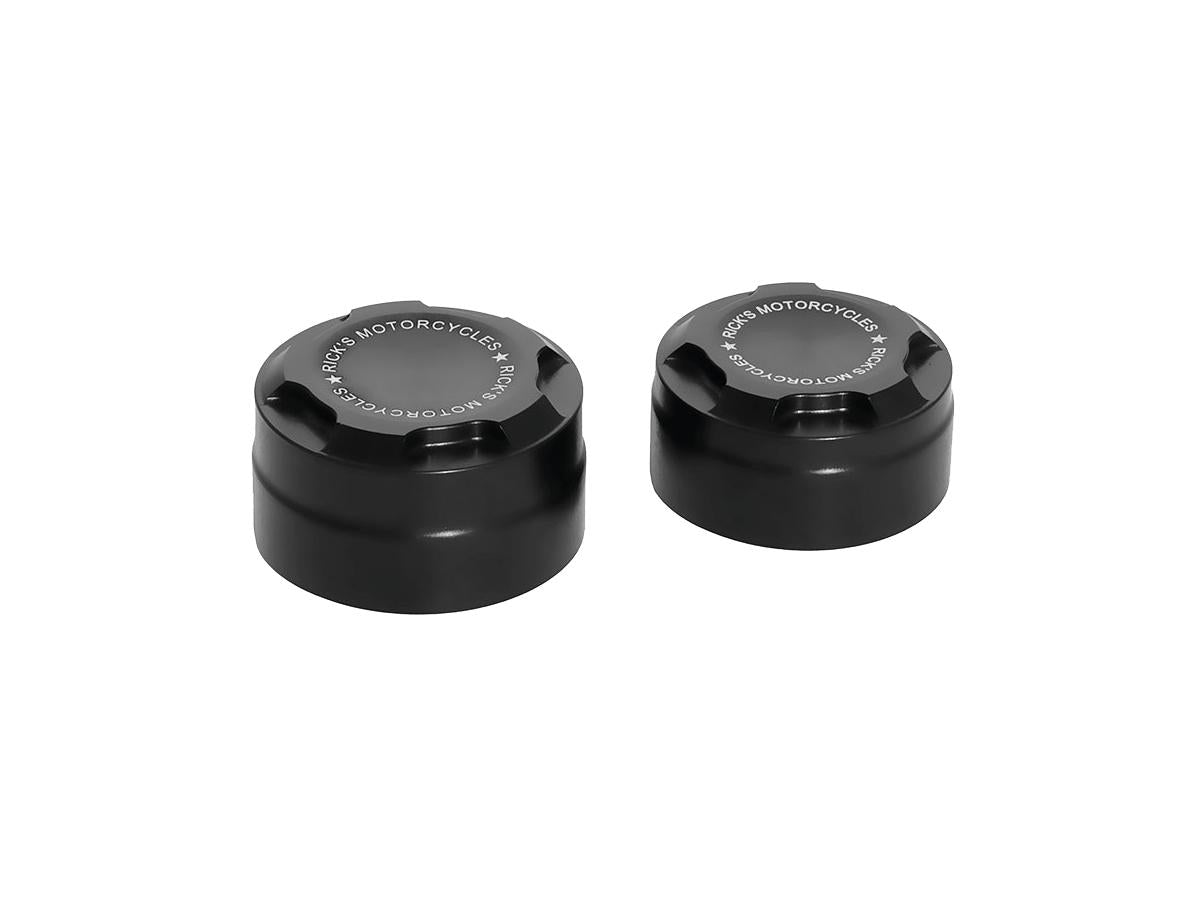 Ricks Motorcycles Premium Rear Axle Cover With Ricks Logo Black Powder Coated Satin Ricks Motorcycles