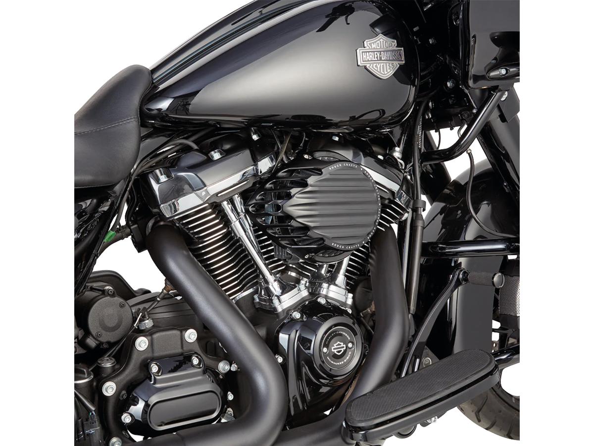 Rough Crafts Finned Air Cleaner Black Anodized Rough Crafts