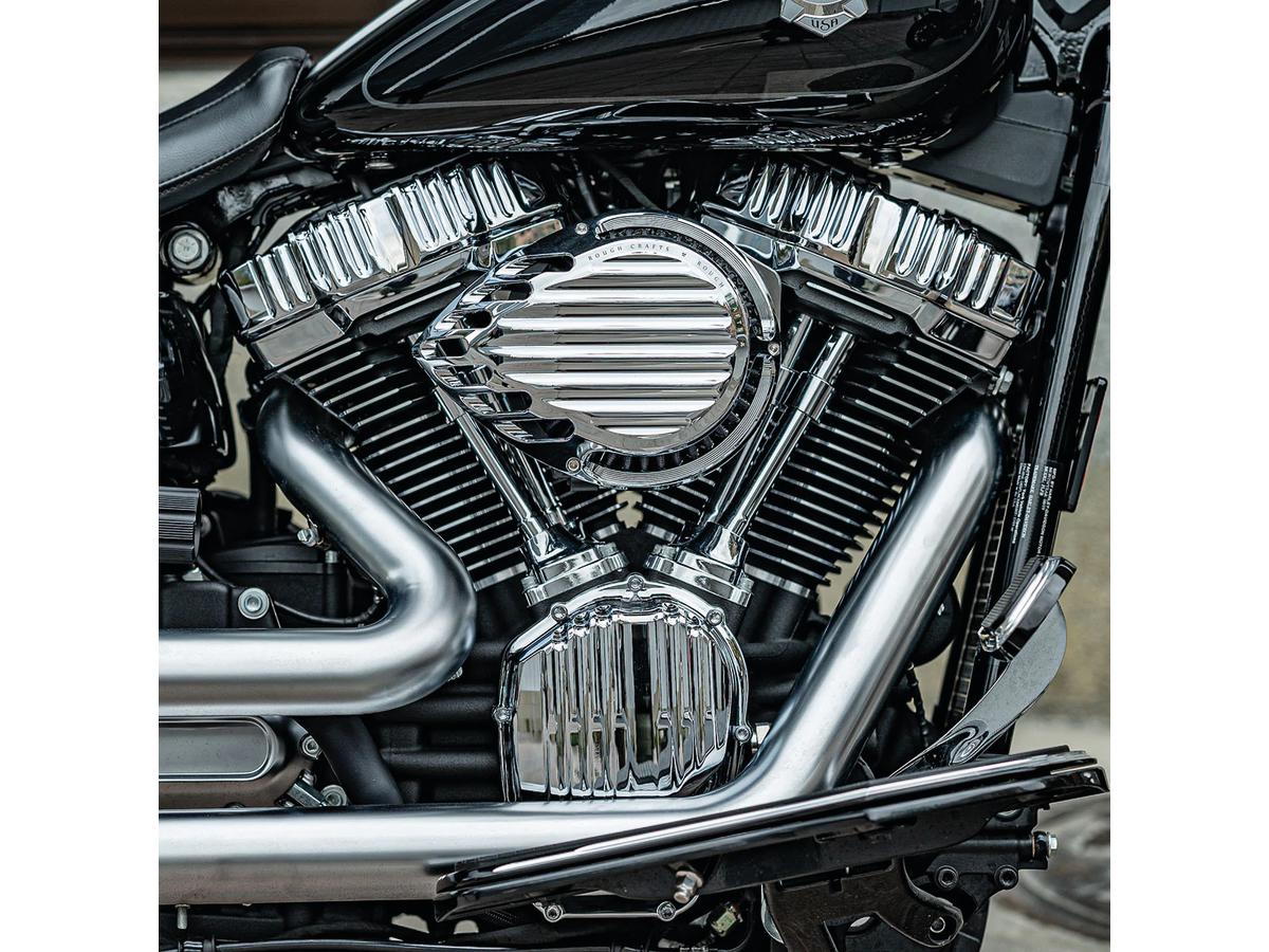 Rough Crafts Finned Air Cleaner Chrome Rough Crafts